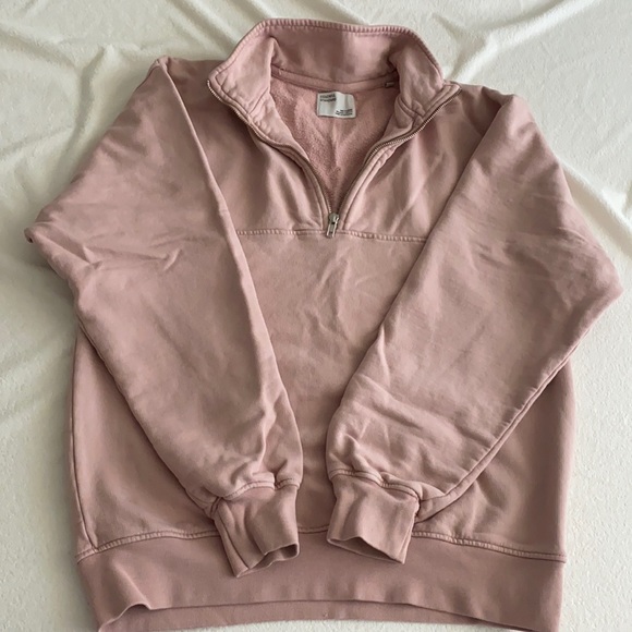 Colourful Standard cotton powder pink half zip sweatshirt - Picture 3 of 4